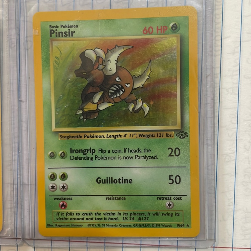 Two 1999 Vintage Pokémon Cards Holo Rare. Binder kept, never played with.
